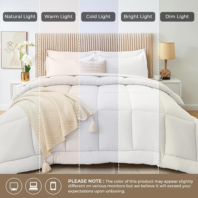 Sasttie Oversized Queen Comforter Set, 7 Pieces Reversible Bed in a Bag - Image 7