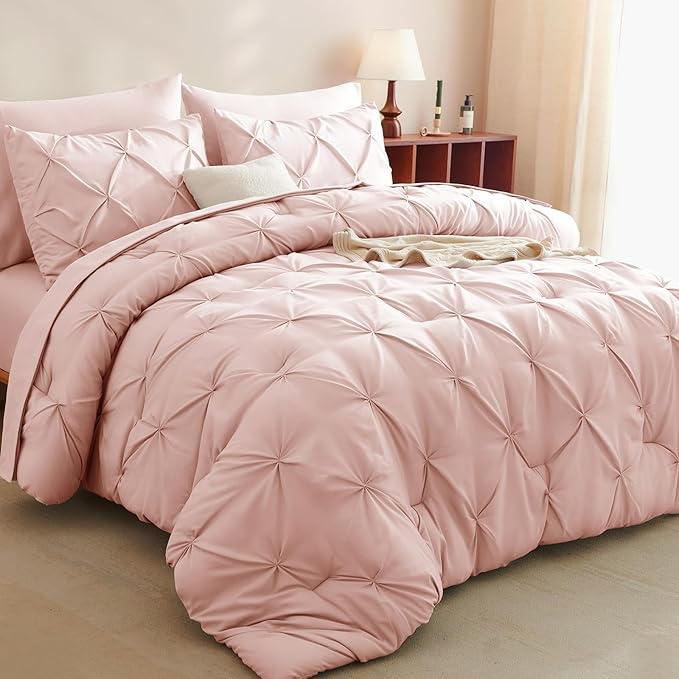 CozyLux Oversized King Comforter Sets Peach Pink, 7 Pieces Oversized King by CozyLux