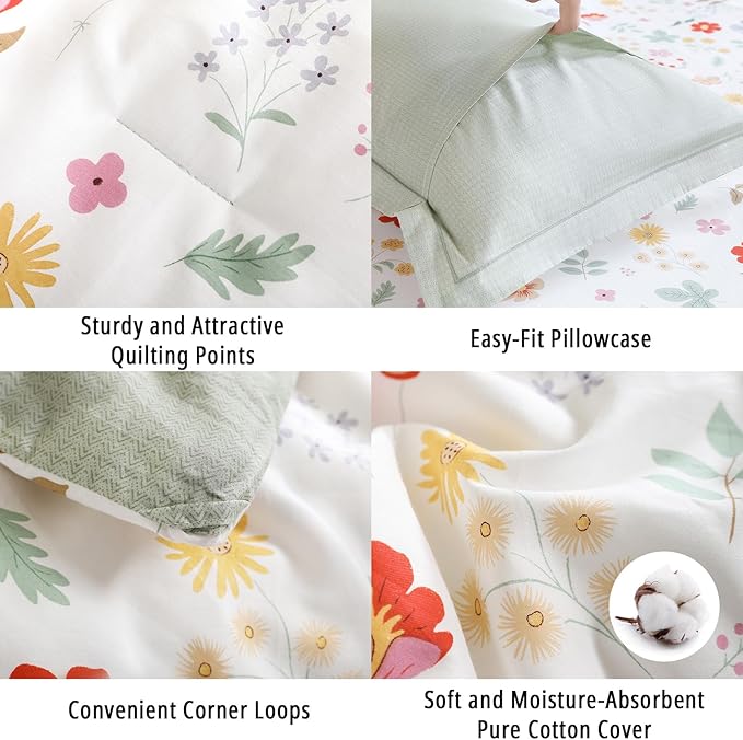 LEMIROE Botanical Cotton Comforter King Size 3Pcs - Image 5