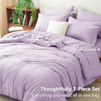 CozyLux King Size Comforter Set Lavender, 7 Pieces Bed in a Bag King Comforter - Image 6