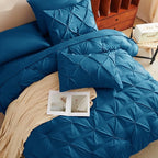 CozyLux Full Size Comforter Sets Teal, 7 Pieces Pintuck Bed in A Bag Teal - Image 4