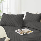 Andency Dark Grey Comforter Set King Size, Boho Soft Warm Tufted Bedding - Image 4