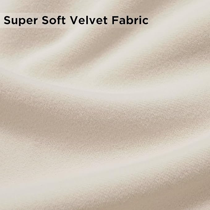 Joydeco Velvet Curtains White Blackout Curtains Thermal Insulated 63 inches - Image 5