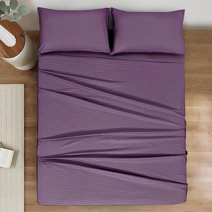 Mejoroom Striped King Size Bed Sheet Set - Image 2