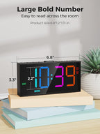 PPLEE RGB Digital Alarm Clock for Bedrooms - Image 7