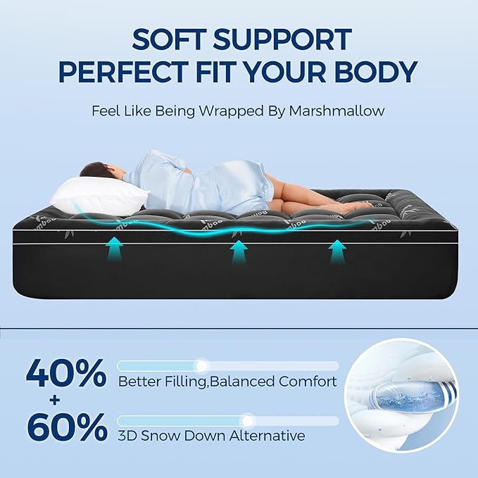 Mattress Topper Twin XL Size, Cooling Extra Thick Breathable Viscose Made from - Image 4