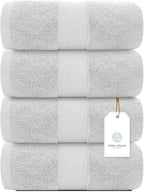 White Classic Luxury Bath Towels Set of 4 Large - Image 2