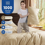 SONORO KATE 100% Egyptian Cotton Duvet Cover King Size, 1000 Thread Count - Image 3