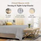 1000 Thread Count Light Gray Full Fitted Sheet 16” Deep Pocket Full Fitted - Image 3