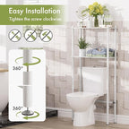 AmazerBath Bamboo Over The Toilet Storage Shelf, 2-Tier Over Toilet Bathroom - Image 5