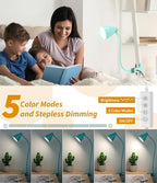 BOHON Desk Lamp with Clamp, 10W 38 LED Clip on Light, 5 Color 10 Brightness - Image 3