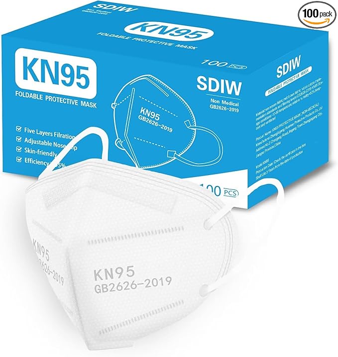 100PCS KN95 Face Masks 5 Layer Filter Efficiency≥95% by SDIW