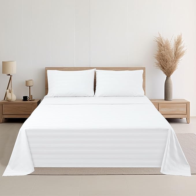 Cotton King Flat Sheet Only, 600 Thread Count 100% Egyptian Cotton Top Sheet - Image 8