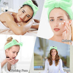 Casoty 10 Pcs Green Face Wash Headbands, Spa Gifts - Image 4