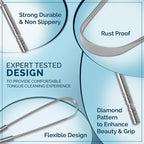MasterMedi Tongue Cleaner Tongue Scraper Surgical Grade Stainless Steel Tongue - Image 3
