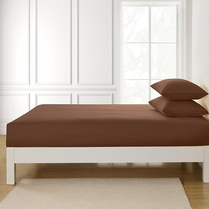 Twin XL Fitted Sheet Only with Full Elastic & Built in Corner Sheet Straps to - Image 4