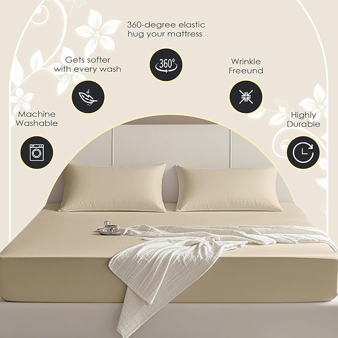 FreshCulture Queen Fitted Sheet Only – Premium Hotel-Quality Fitted Sheet - Image 4