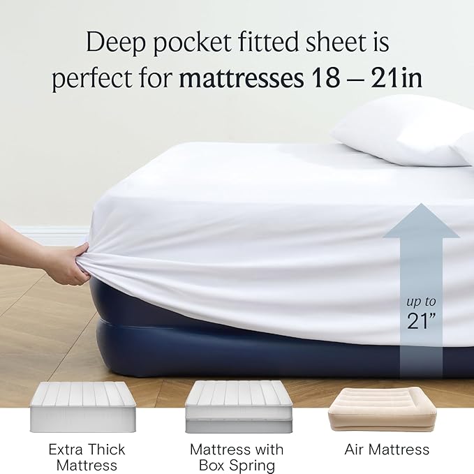 LuxClub 4 PC King Size Sheet Set Bed Sheets Deep Pockets 18" Wrinkle Free - Image 6