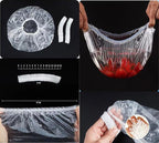 100 PCS Disposable Shower Caps Plastic Clear Hair Cap Elastic Waterproof Hair - Image 5