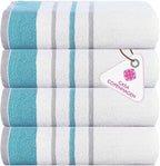 CASA COPENHAGEN White Bay 4Pcs 100% Egyptian Cotton Designer Hand Towels Gift by CASACOPENHAGEN