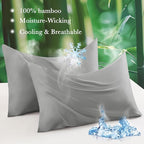 Curved Pillow Case King Size, Side Sleeper Pillow Cases Cover Cooling Rayon - Image 2