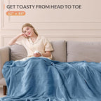 HOMLYNS LuxeHeat Heated Blanket Electric Blanket Twin Size, Soft Flannel Sherpa - Image 3
