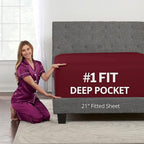 Queen Fitted Sheet Only Deep–Pocket – Extra Deep Pocket Queen Fitted Sheet – by DeaLuxeBedding