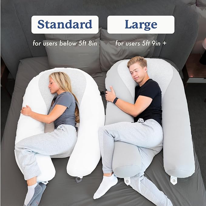 Plufl Hugl Cooling Body Pillow & Breeze Cooling Blanket Set | U-Shaped Memory - Image 5