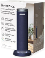 Homedics SereneScent Waterless Essential Oil Diffuser, Cordless Rechargeable by Homedics