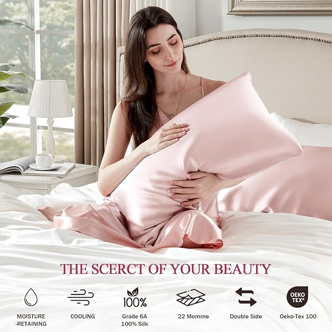 100% Silk Pillow Cases Standard Size Mulberry Silk Pillowcase - Image 6
