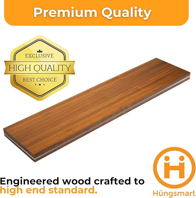HÜNGSMART 60 Inch Wooden Floating Shelf – Supports 300lbs - Image 4