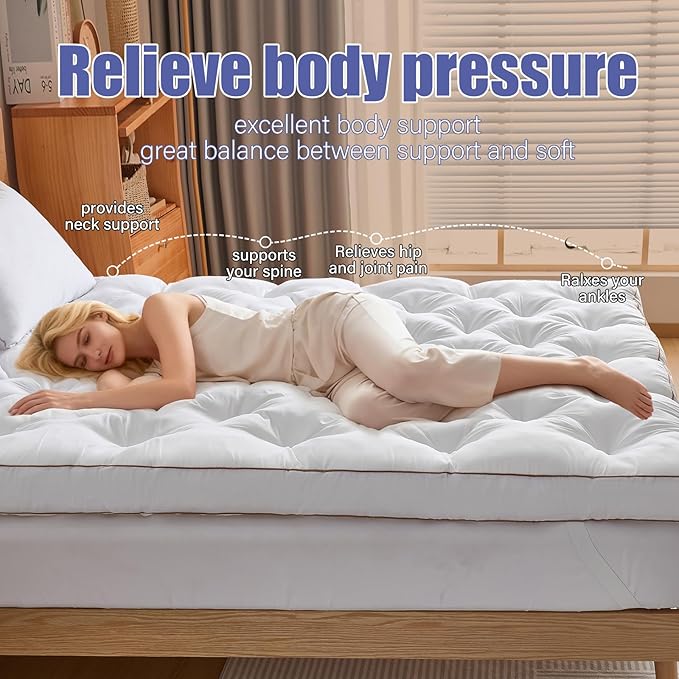 WhatsBedding 4 Inch Memory Foam Mattress Topper Full - Image 8