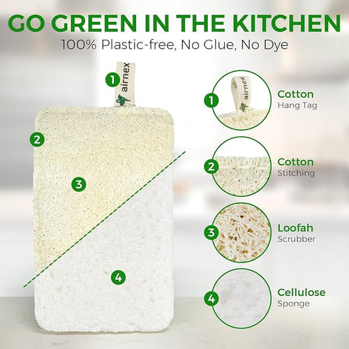 AIRNEX Natural Loofah Sponges for Dishes - Image 2