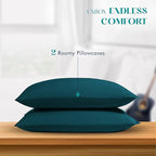 XOOX Linen 100% Egyptian Cotton Queen Pillow Cases Set of 2 - Image 3