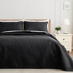 Exclusivo Mezcla California King Quilt Bedding Set, Lightweight Black Quilts - Image 7
