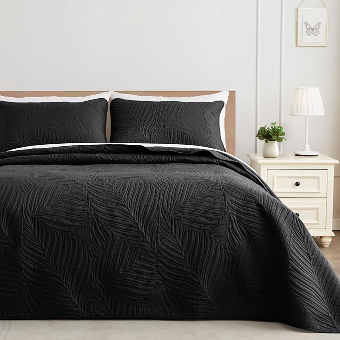 Exclusivo Mezcla Twin Quilt Bedding Set, Lightweight Black Quilts Twin Size - Image 7