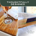Teak Bathtub Tray for Tub 29” | Bath Tub Tray Wood for Small Tubs, Bath Tray - Image 4