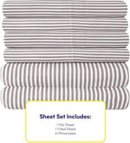 Queen Sheets Stripe Grey - Image 4