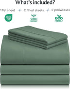 LuxClub 5 PC Split King Sheet Set, Breathable Luxury Bed Sheets, Deep Pockets - Image 2