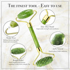 Gua Sha & Jade Roller 3 in 1, Face Roller, Guasha Facial Massage Skin Care Tool - Image 3