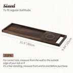 Hanobe Bathtub Tray Bath Caddy: 31" Wooden Tub Shelf - Image 4