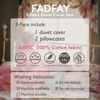 FADFAY Cotton Duvet Cover Set Full Size Blue Floral Bedding Set Super Soft - Image 9