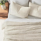 EVERGRACE Velvet Quilt Set King Size, Luxurious Soft Striped Channel Bedding Set - Image 2
