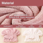 Jseng 2PC Microfiber Hair Drying Caps, Extrame Soft & Ultra Absorbent, Fast - Image 5