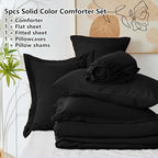 CozyLux Twin Comforter Set Black, 5 Pieces Bed in a Bag Twin Comforter Set - Image 6