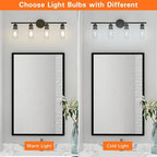 Espird 4 Light Bathroom Vanity Light Fixtures Black, Rustic Farmhouse Vanity - Image 6