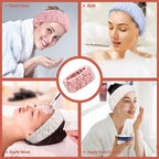 Chuangdi 3 Pieces Spa Headband for Women Facial Makeup Headband Soft Terry - Image 7