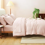 CozyLux Full Size Comforter Sets Blush Pink, 7 Pieces Bed in a Bag Full - Image 8