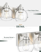Bathroom Light Fixtures, 3-Light Brushed Nickel Vanity Light, Modern Wall - Image 3