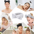 Casoty 6 Pcs Hair Band, Soft Coral Fleece Spa Headbands - Image 3